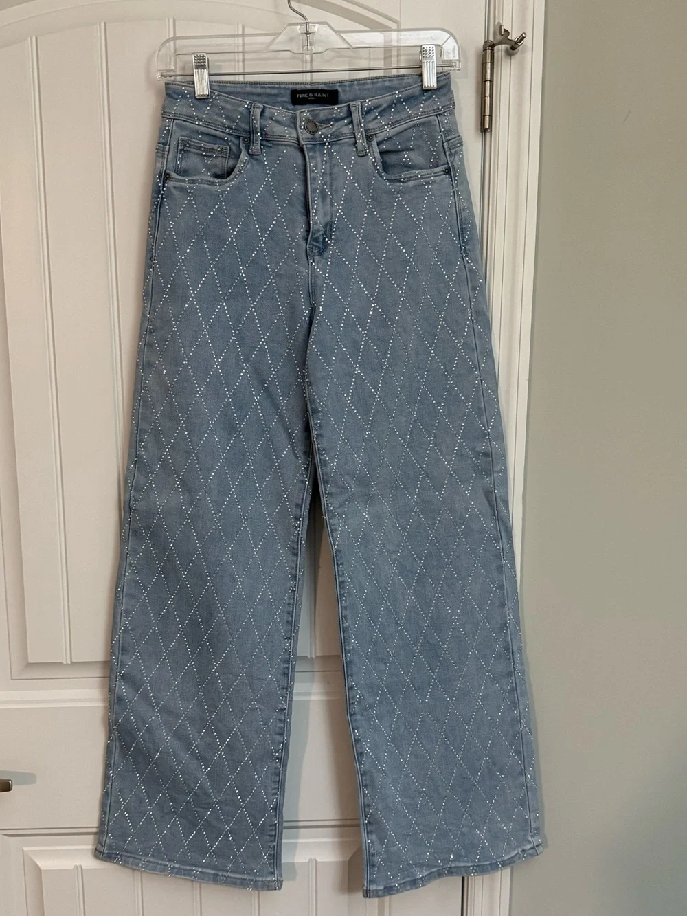 Fire & Rain Light Blue Quilted Wide-Leg Jeans - Women - Picture 1 of 6